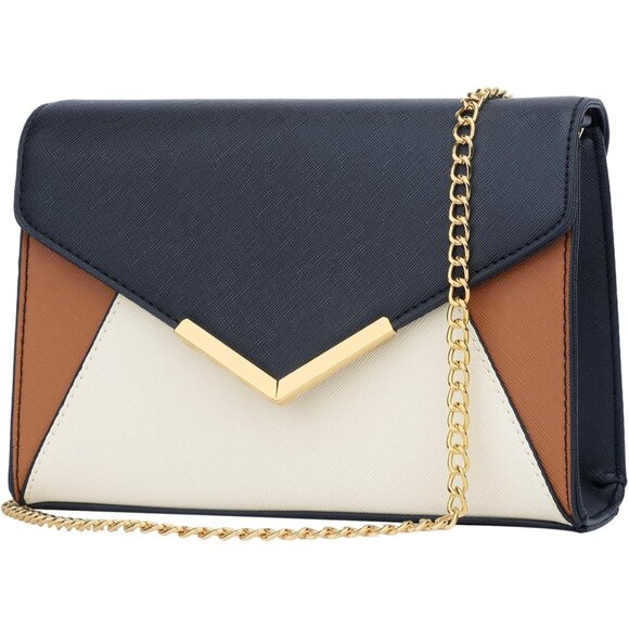 ⚡ Women's Multi Leather Elegant Snap Closure Envelope Foldover Clutch Bag - Picture 2 of 6